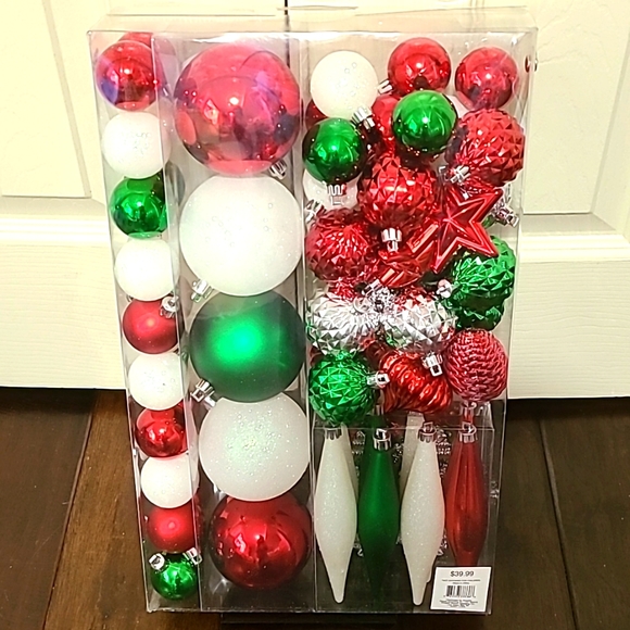 Festive Trimmerry Shatterproof 70 Piece Christmas Ornament Set - Picture 2 of 5